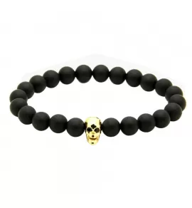 Мужской браслет из натуральных камней с черепом MRJ-BALB119