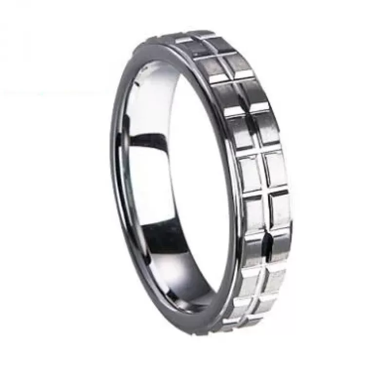 Кольцо из карбида вольфрама INFY R-TG-5029 с объемным рельефом