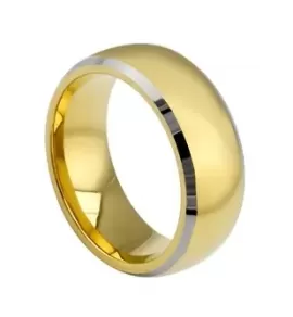 Кольцо из карбида вольфрама Lonti TU-038042 с золотистым покрытием
