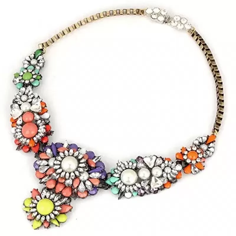 Колье AS-C11289 с разноцветными камнями
