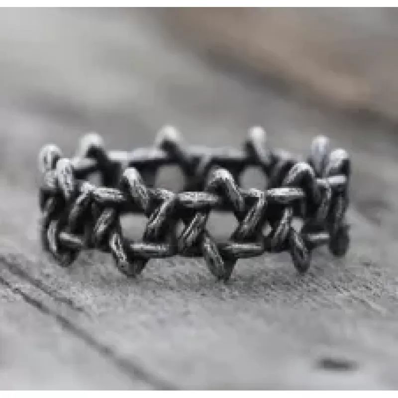 Кольцо из стали TATIC SR-BR-104 символ Звезда Давида