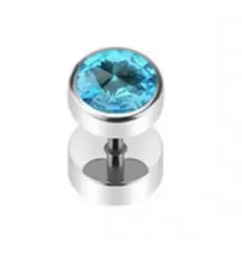 Серьга PiercedFish PSFX-22 с кристаллом (имитация плага)