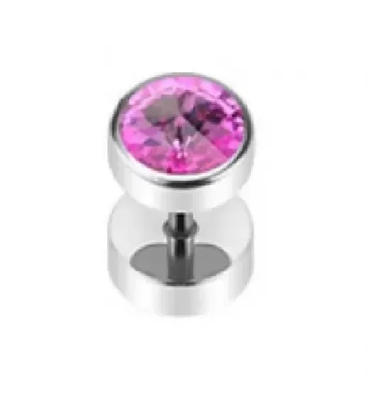 Серьга PiercedFish PSFX-22 с кристаллом (имитация плага)