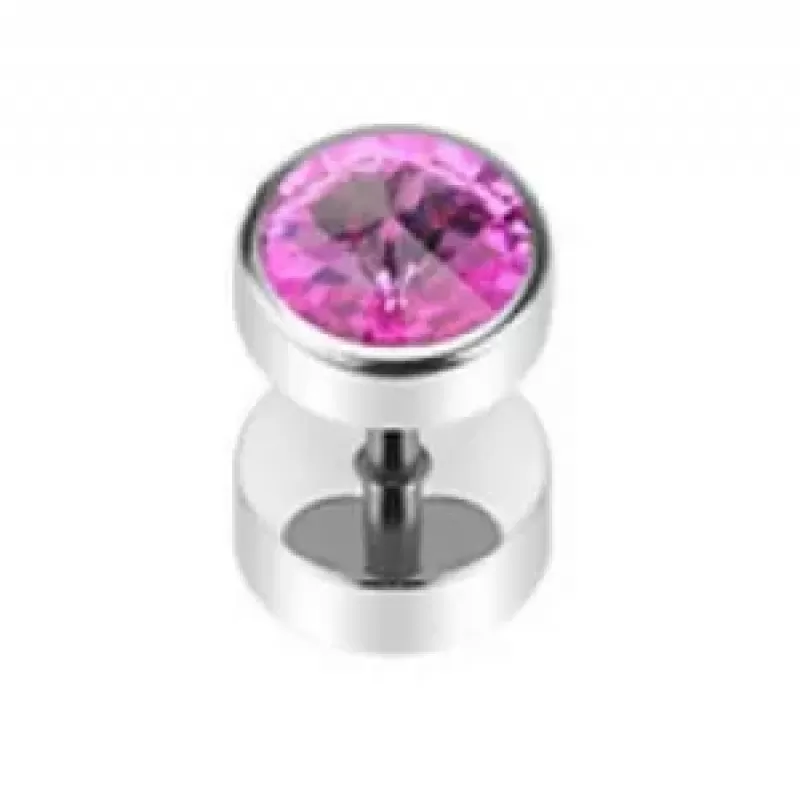 Серьга PiercedFish PSFX-22 с кристаллом (имитация плага)