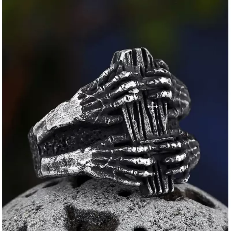 Мужской перстень TATIC SR-BR-105 из стали, руки скелета