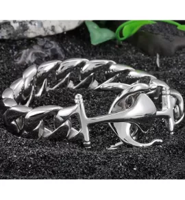 Мужской браслет из стали Everiot SB-MJ-14024 с якорями