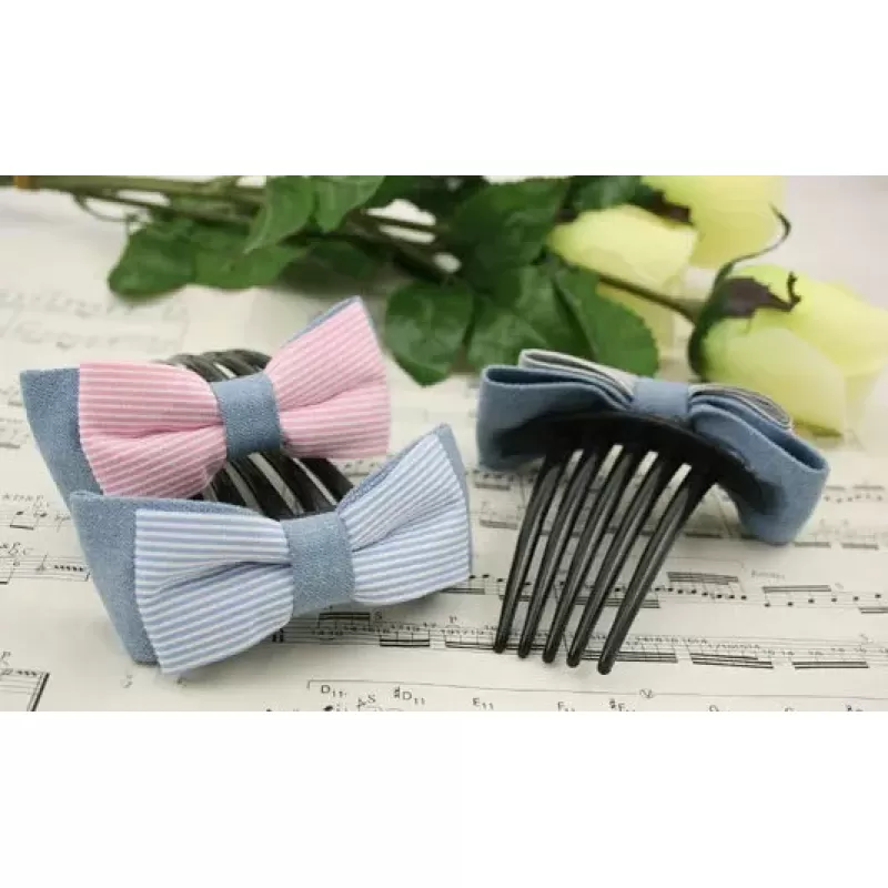 Заколка для волос AS-A19548 с голубым бантом