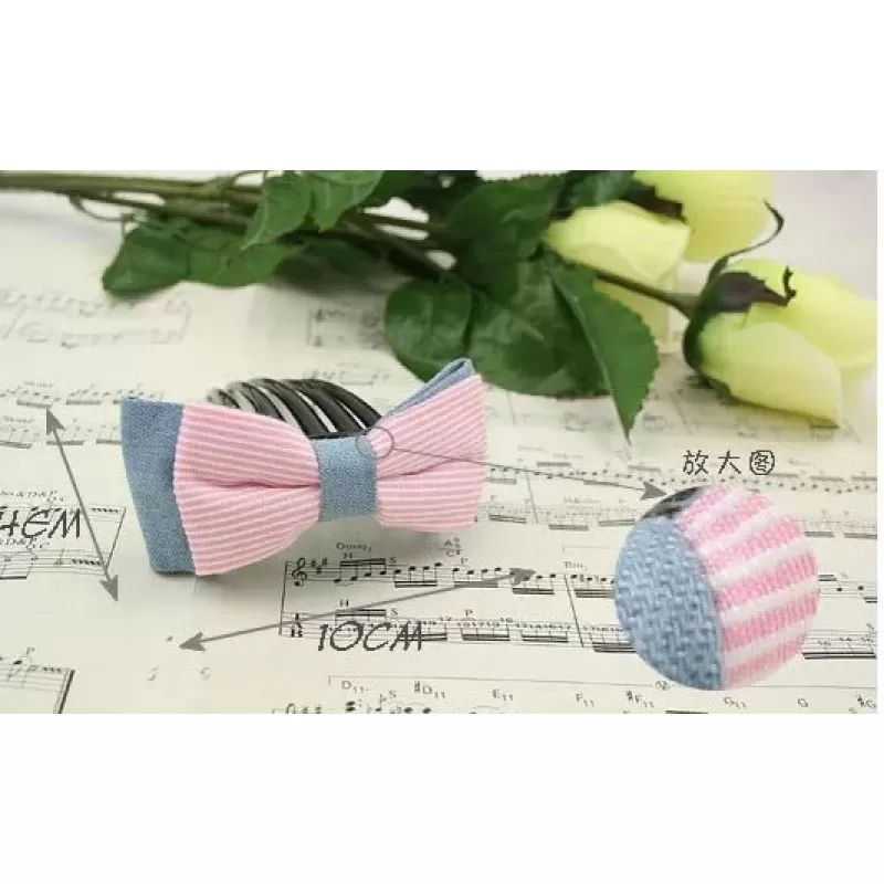 Заколка для волос AS-A19546 с нежно-розовым бантом