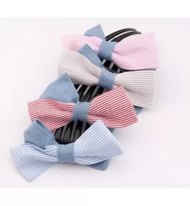 Заколка для волос AS-A19546 с нежно-розовым бантом