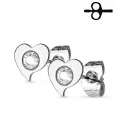 Серьги-гвоздики TATIC SE2910-ST в виде сердечек с фианитами