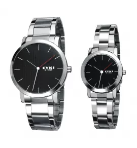 Часы на металлическом ремешке EYKI серии E TIMES ET0148-BK с черным циферблатом
