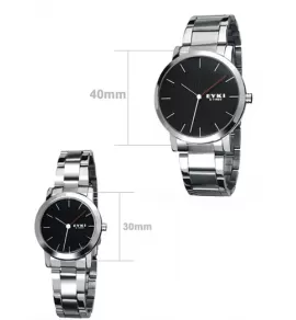 Часы на металлическом ремешке EYKI серии E TIMES ET0148-BK с черным циферблатом