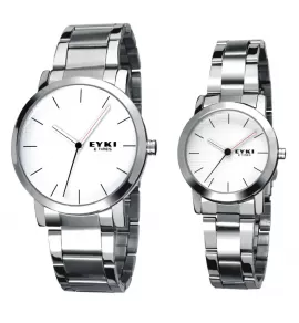 Часы на металлическом ремешке EYKI серии E TIMES  ET0148-WT с белым циферблатом