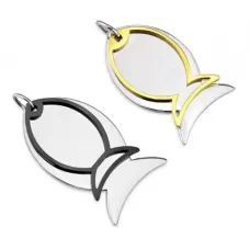 Кулон из стали TATIC SSPM-6215 в форме рыбки