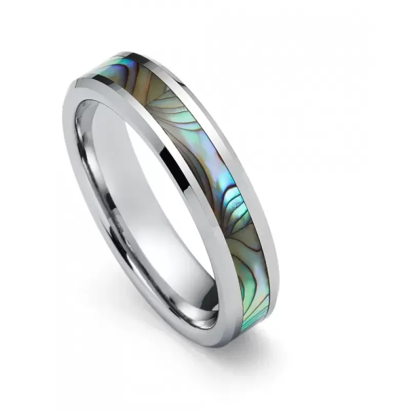 Кольцо из карбида вольфрама INFY RTG-0106-ST с вставкой из галиотиса