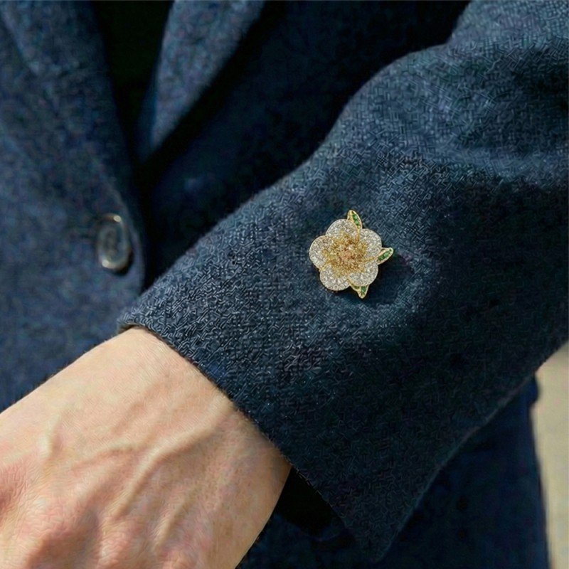 Брошь Лютик Zircon+магнит Fiore Luna XR10596 G