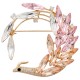 Брошь Птица crystal peach gold