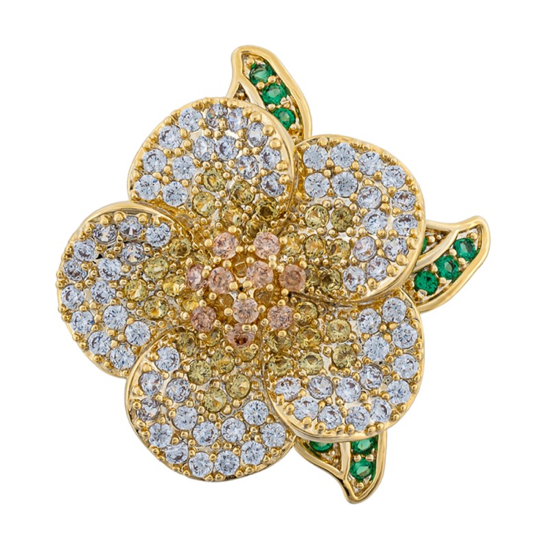 Брошь Лютик Zircon+магнит Fiore Luna XR10596 G