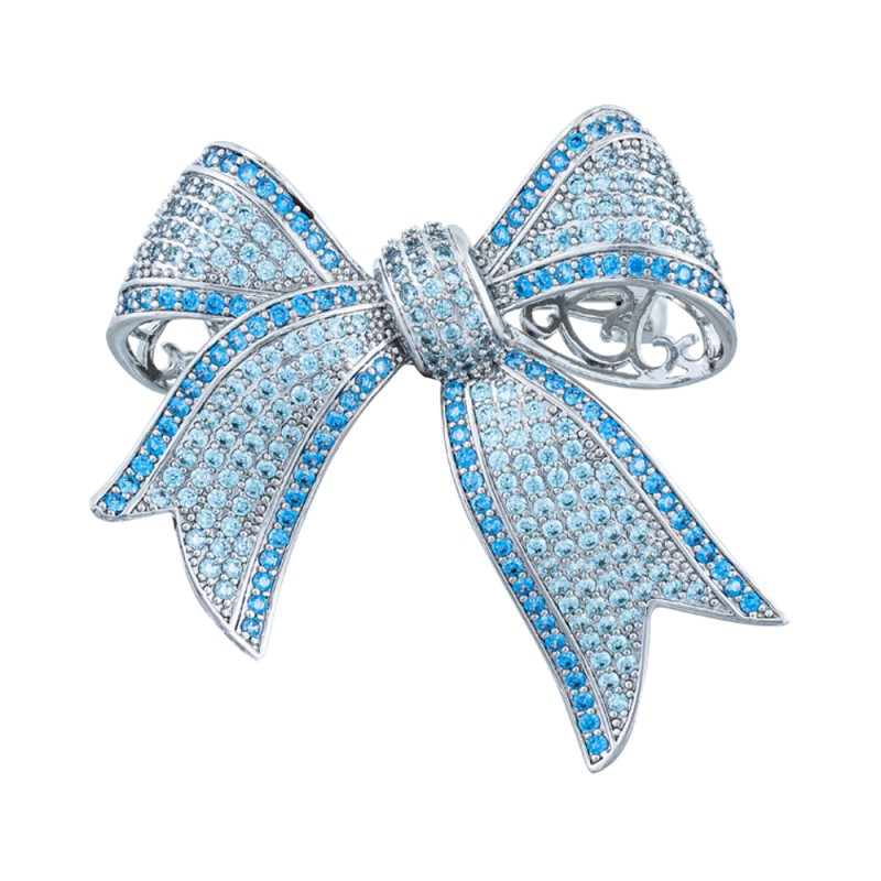 Брошь Бантик Zircon Fiore Luna XR00397B1 BL/S