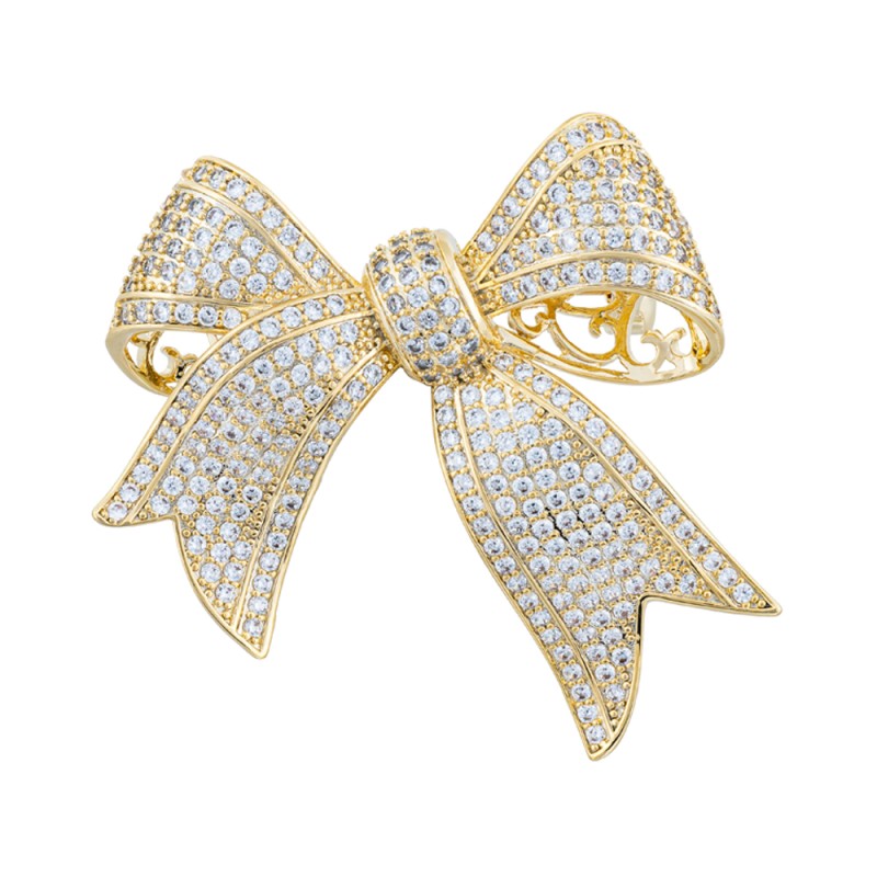 Брошь Бантик Zircon Fiore Luna XR00397B1 BW/G