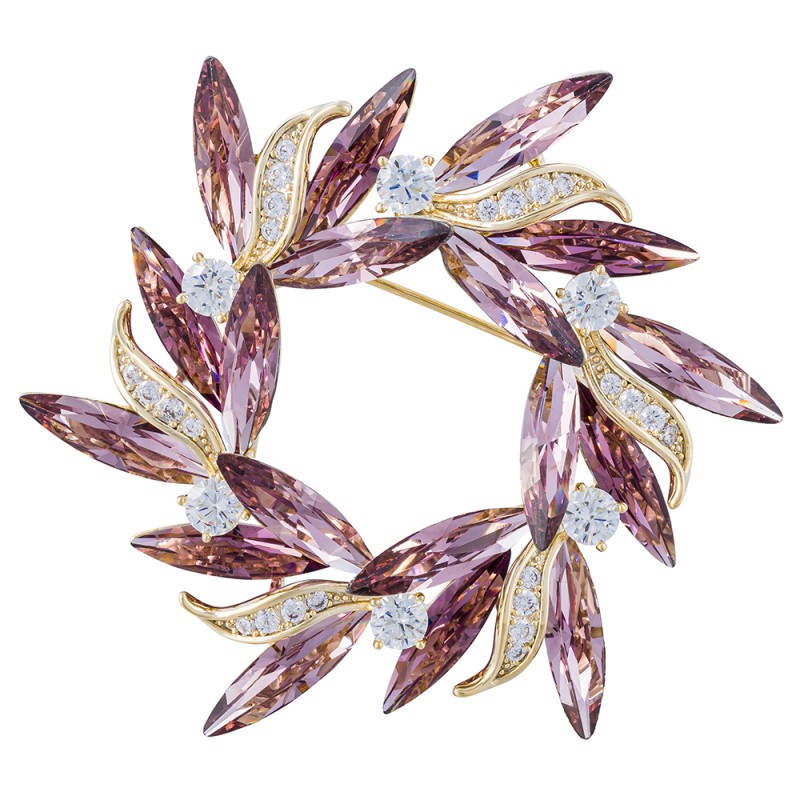 Брошь ВЕНЕЦ Zircon+crystal
