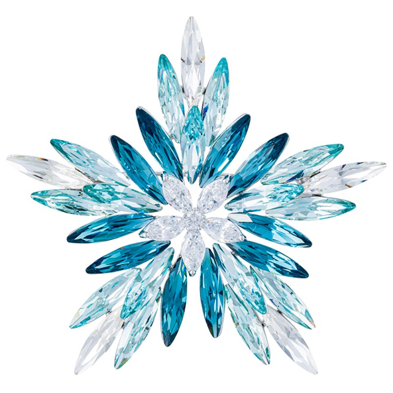 Брошь СНЕЖИНКА  Zircon+crystal