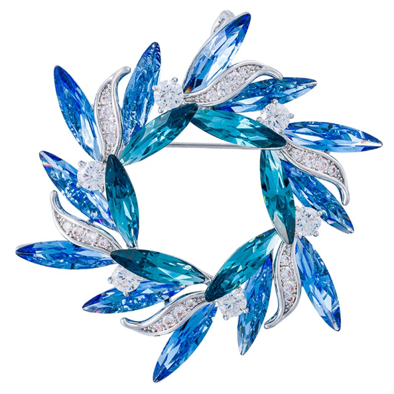Брошь ВЕНЕЦ Zircon+crystal