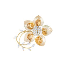 Брошь Цветок Swarovski crystal + Zircon Fiore Luna XR10675F BR/G