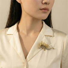 Брошь Dragon чешский бриллиант Fiore Luna BR15080 M/G