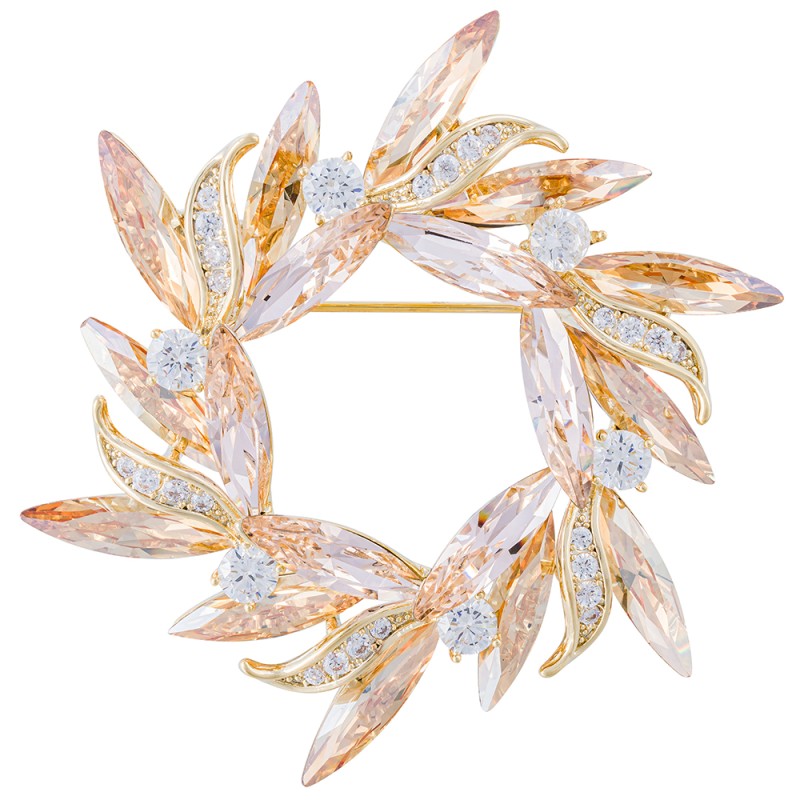 Брошь ВЕНЕЦ Zircon+crystal