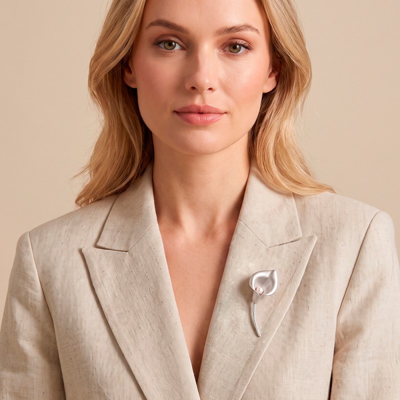 Брошь Калла freshwater pearl