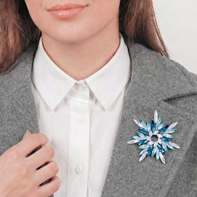 Брошь ОРЕОЛ Zircon+crystal