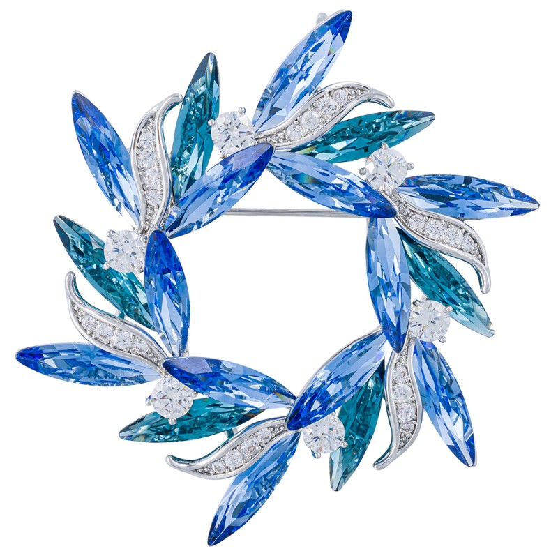 Брошь ВЕНЕЦ Zircon+crystal