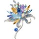 Брошь Райский цветок crystal blue
