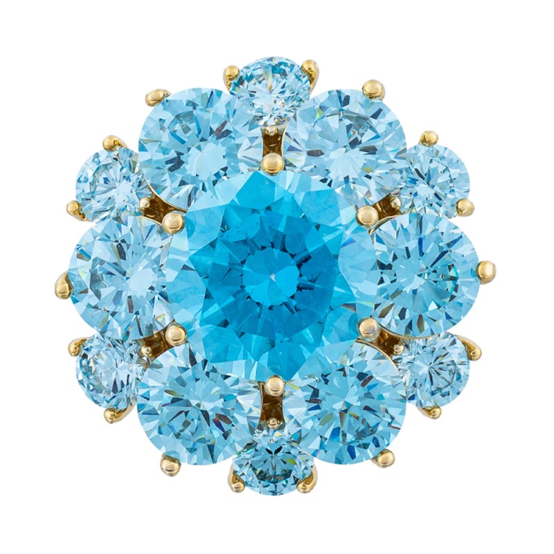 Брошь Кристалл Zircon+магнит Fiore Luna XR12099A3 BL/G