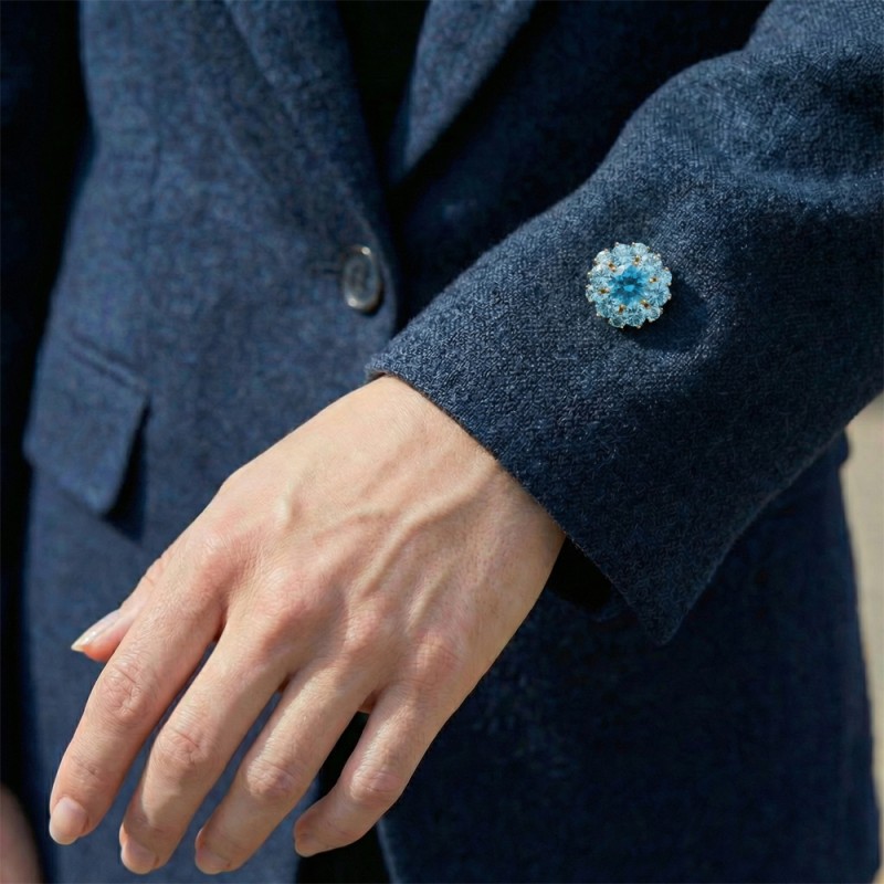 Брошь Кристалл Zircon+магнит Fiore Luna XR12099A3 BL/G