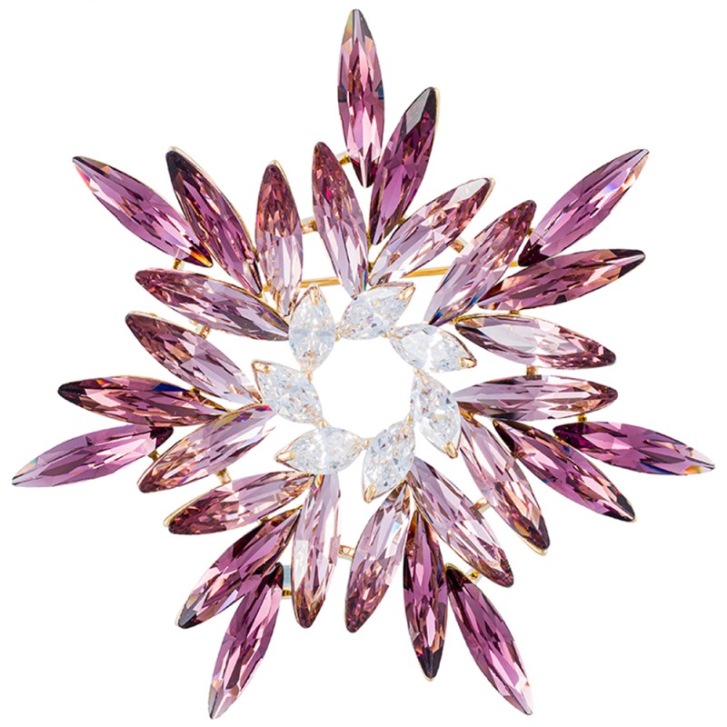 Брошь ОРЕОЛ Zircon+crystal