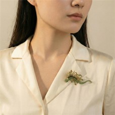 Брошь Dragon чешский бриллиант Fiore Luna BR15080 G/G