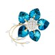 Брошь Цветок Swarovski crystal + Zircon Fiore Luna XR10675F BL/G