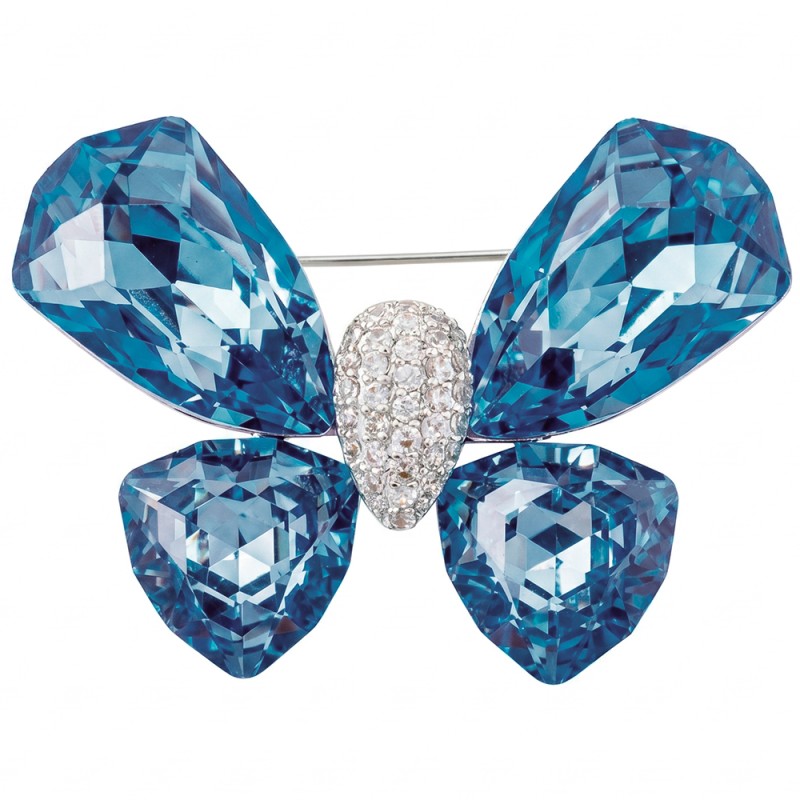 Брошь Бабочка crystal blue