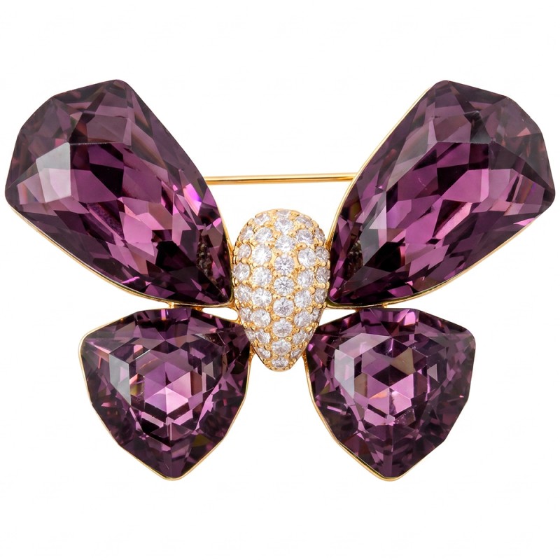 Брошь Бабочка crystal violet