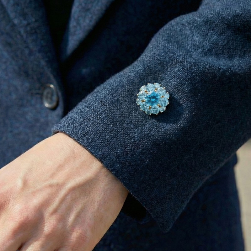 Брошь Кристалл Zircon+магнит Fiore Luna XR12099A3 BL/G