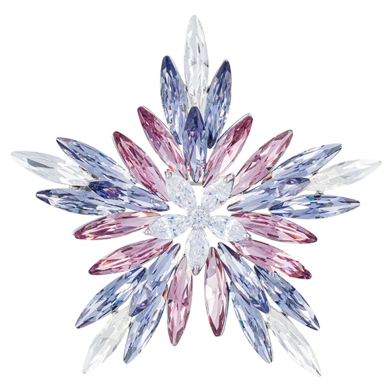 Брошь СНЕЖИНКА  Zircon+crystal