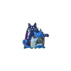 Брошь Котики Shadore XZ2051.23 BL/S