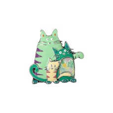 Брошь Котики Shadore XZ2051.20 G/S